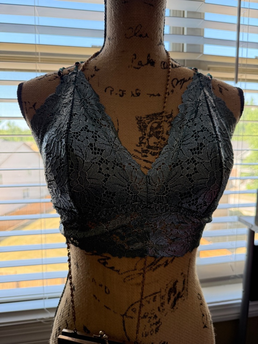 PINK Victoria's Secret Teal Lace Longline Bralette - Picture 3 of 5